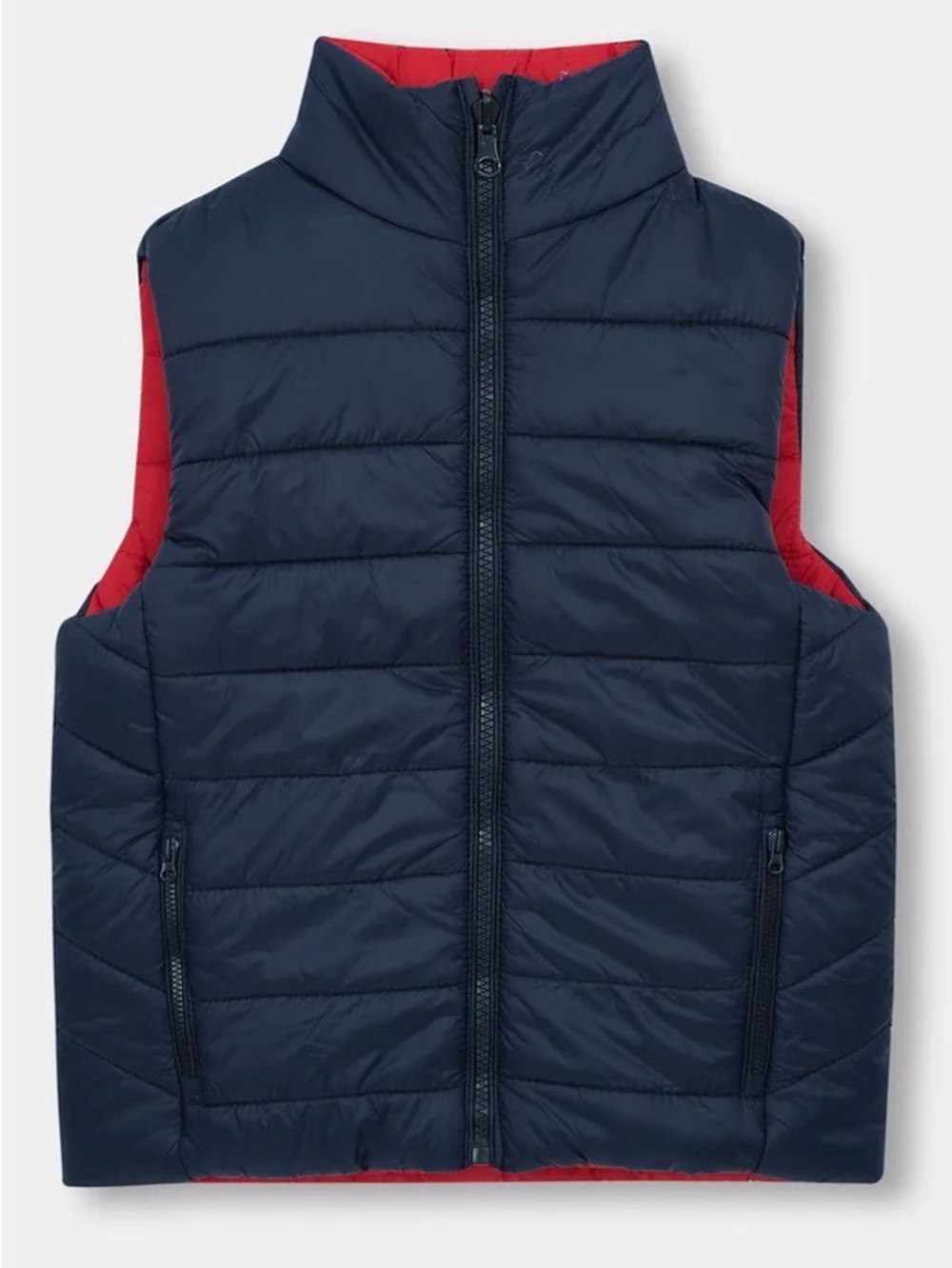 Kids Reversible Puffer Vest - Navy/Red
